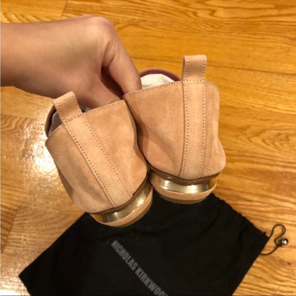 Nicholas Kirkwood Pink Suede Flats - Picture 2 of 5